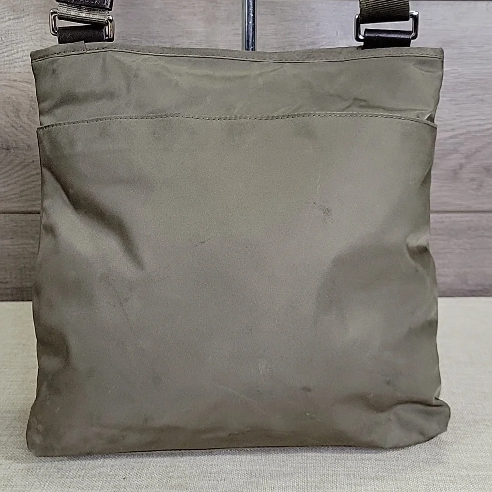 Tumi Olive Green Nylon Crossbody Shoulder Bag - Picture 5 of 16